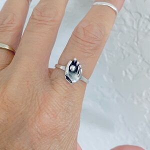 Sterling Silver Baseball and Glove Ring, Sports Rings, Baseball Mom, Catchers